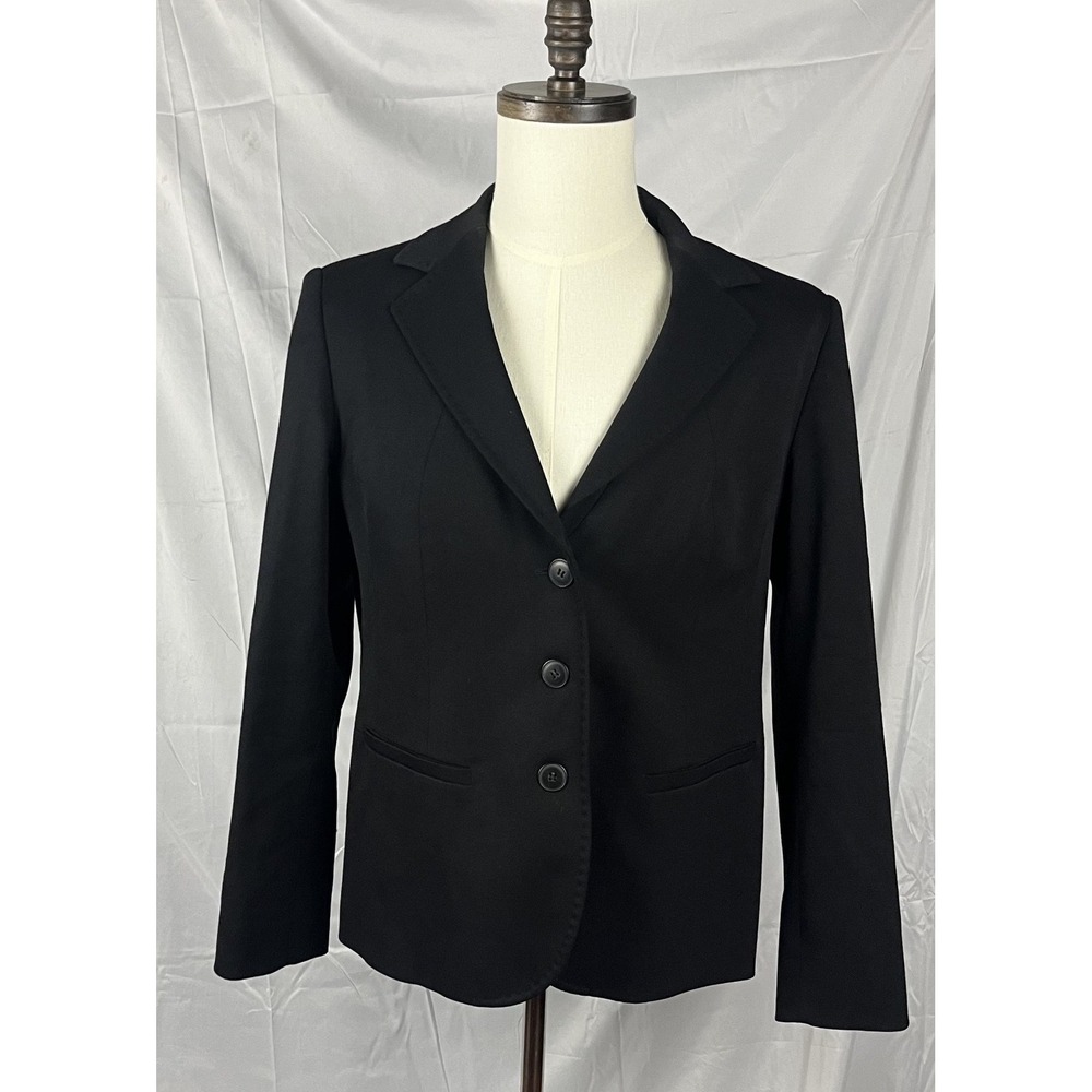 Cinzia Rocca Due Women 12 Black Wool Blend Blazer Jacket Made in Italy Luxury